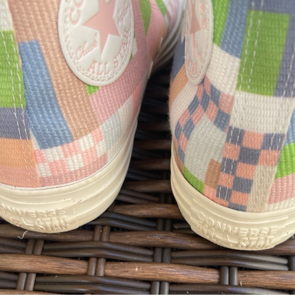 Converse High-Top Canvas Pink & Green High-Top Sneakers Pixelated design - Picture 5 of 5